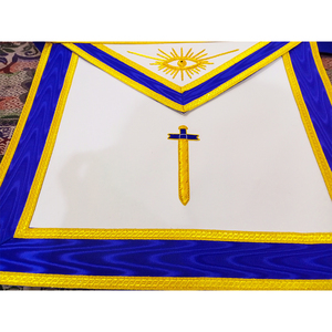 Ensemble de Regalia Maçonnique Premium Bleu Loge, Brodé à la Main, avec Tablier, Collier et Gants pour Officier Tyler des Francs-Maçons - Product Image 2