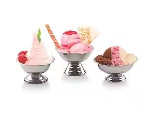 Tazón de metal de estilo clásico para servir helado, postres, en cafeterías y restaurantes - Product Image 6