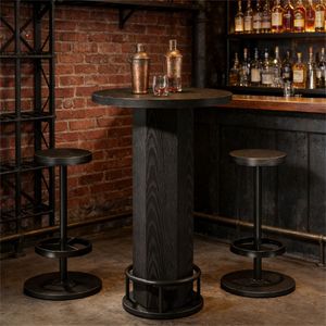 Set da Bar con Tavolo e Due Sgabelli, Tavolino da Caffè e Sedie, Set per Taverna - Set di Mobili da Bar - Product Image 4