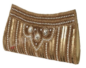 Lowellcraft Ladies <b>Wedding</b> <b>Clutch</b> Bag with Satin Material and Sequence Goodies - Product Image 1