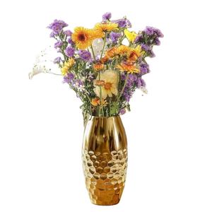 Contemporary Gold Tone Metal <b>Decorative</b> <b>Vase</b> for Home Office and Hotel Interior Styling for Home Hotel & Office Decor - Product Image 3