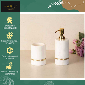 Venta exclusiva de dispensadores de jabón de mármol de estilo moderno y lujoso de calidad excepcional para hoteles, hogares y baños, procedentes de la India. - Product Image 3