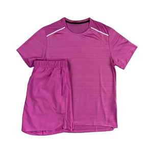 Ensemble décontracté 2 pièces pour homme NURJENNA INDUSTRIES : T-shirt et short en coton respirant, tissu tricoté, imprimé numérique uni - Product Image 3