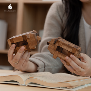 Cerdo Pequeño: Rompecabezas de Madera 3D Kumiki de Cerdo, 13 Piezas, Juego de Lógica Interconectado, Juego Educativo para Niños y Adultos - Product Image 1