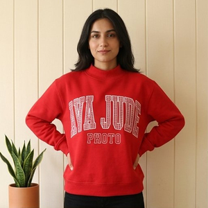 Sweat-shirt personnalisé à col rond Ava Jude Photo pour les fans de sport universitaires |   Tissu molletonné lourd en French Terry pour vêtements universitaires - Product Image 2