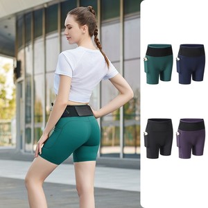 Womens Custom logo Sports <b>Tight</b> Shorts Breathable Nylon Spandex Leisure Bottoms Solid Stretch Active Compression Running Shorts - Product Image 6