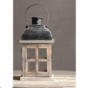 Ensemble de trois lanternes décoratives en bois pour la décoration de la maison, lanternes à bougies brunes pour les centres de table de mariage - Product Image 2