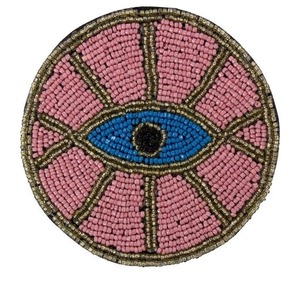 Round Beaded Resin Coaster with Letter Z Blue Gold Trim Modern Style <b>Waterproof</b> Durable Promotional Gift - Product Image 5
