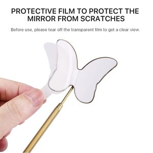 Golden Butterfly 40 Degree Curved HD Eyelash <b>Mirror</b> Detachable Handle Design Small Lash <b>Mirrors</b> - Product Image 3