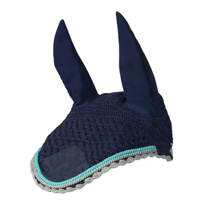 Gorro de malla para caballo de calidad premium con diamantes de imitación, negro, transpirable, equipo de equitación - Product Image 4