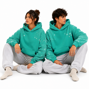 เสื้อฮู้ดปักคริสตัล ยูนิเซ็กซ์ ผ้าฝ้าย 100% ทรงหลวม สวมใส่สบาย แต่งดีเทลวิบวับ ลำลอง เป็นมิตรกับสิ่งแวดล้อม เหมาะสำหรับวันพักผ่อน ขายส่ง - Product Image 3