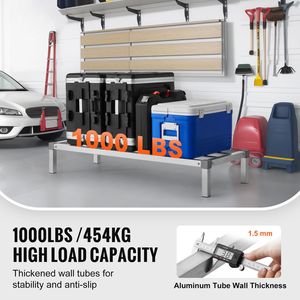 Estante de Almacenamiento Comercial de Aluminio Soldado, 48 x 20, para Alimentos, 8 Niveles, Capacidad de 1000 Libras, Tipo Cantilever - Product Image 2