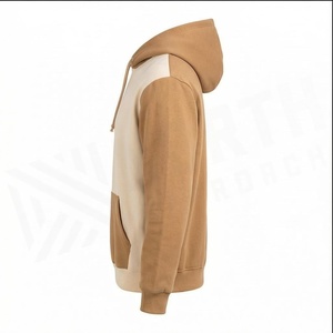 เสื้อฮู้ดผู้ชายแบบมีสีตัดกัน ผ้าฝ้ายเฟรนช์เทอร์รี่ สวมใส่สบาย มีกระเป๋าหน้า เหมาะสำหรับฤดูใบไม้ร่วง - Product Image 3