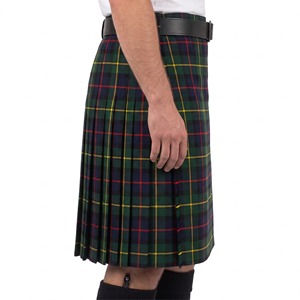 Men's Macleod Harris Modern Scottish Tartan Kilt Traditional Green Blue <b>Red</b> Plaid Pleated Kilt with <b>Belt</b> - Product Image 4