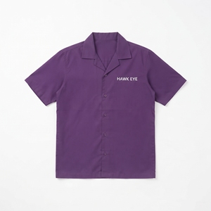 Chemise unisexe tendance pour enfants à col campagnard boutonnée à manches courtes, couleur unie, 100 % coton respirant, coupe décontractée, haut de loisirs - Product Image 4