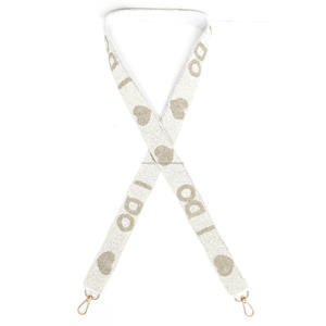 Sangle de sac de perles de rocaille imperméable professionnelle avec crochets blanc et Champagne perlé épaule/bandoulière à la main taille personnalisée - Product Image 1