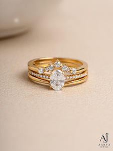Bague de fiançailles de luxe en argent 925 plaqué or avec moissanite ovale centrale et halo, bijou de mariage pour cadeau de mariée - Product Image 2