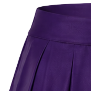 Jupe de cheerleading plissée violette avec bordure rayée jaune et blanche, uniforme de performance athlétique pour femmes et filles, tenue d'équipe - Product Image 5