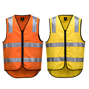 Gilet de sécurité haute visibilité réfléchissant pour la construction, en polyester, orange, jaune, vert lime, rose, bleu, noir, avec poches en maille - Product Image 3
