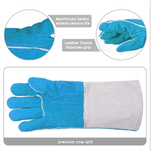 Gants de soudage TIG en cuir blanc, longueur coude, respirants, pour usage extérieur, toutes saisons, vente en gros - Product Image 3