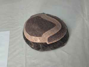 Perruque Toupet Mono Front Lace Taz en Cheveux Remy Chinois de Qualité Supérieure, Trame Simple, avec Ondulations Profondes Naturelles - Product Image 2