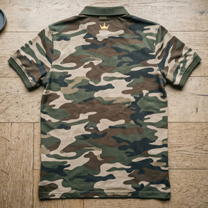 เสื้อโปโลลายพรางผู้ชาย แขนสั้น สำหรับฤดูร้อน เสื้อโปโลน้ำหนักเบา คอปกพับได้ ระบายอากาศได้ดี - Product Image 2