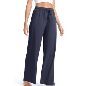 2026 New Women <b>Trousers</b> Loose Fit OEM Service Wholesale Price Customized Plazo Pants for Women's - Product Image 3