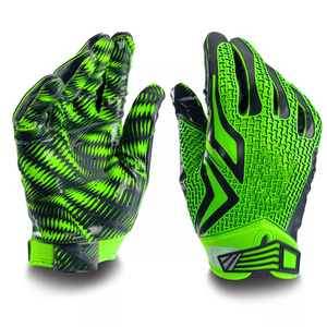 Lightweight Breathable 100% Leather Custom American Football Gloves with Team Logo and Best Price - Product Image 1