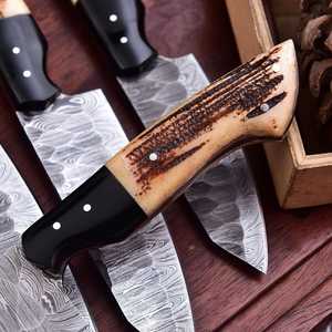 Premium Damascus Steel Chef <b>Knife</b> Set with Resin & Stag Handle Design for Home <b>Kitchen</b> Cooking Food Preparation Chef <b>Knife</b> Sets - Product Image 4
