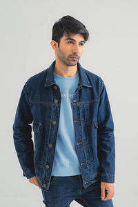 Blouson en jean imperméable pour homme, nouveau style, taille personnalisée, bleu uni, tricoté, décontracté, pour l'extérieur, service OEM, hiver 2026 - Product Image 4