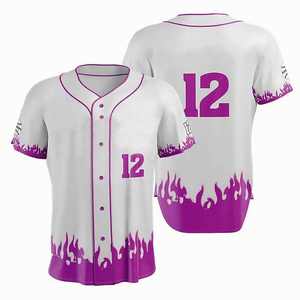 Camisetas de Béisbol Personalizadas con Nombre de Equipo, Logotipo y Número, Impresión por Sublimación, Cuello en V, Ropa Deportiva - Product Image 6