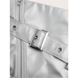 Minifalda de cuero PU para mujer con hebilla, cintura baja, cremallera duradera, ideal para verano y discoteca, venta al por mayor - Product Image 3