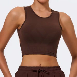 Ensemble de yoga sans couture 2 pièces pour femmes, soutien-gorge de sport respirant et leggings taille haute longueur intégrale, extensible en nylon et élasthanne, pour la gym et le fitness - Product Image 4