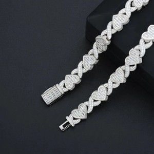 Wholesale 18K Gold Plated 925 <b>Silver</b> Miami <b>Cuban</b> <b>Link</b> <b>Chain</b> Iced VVS Moissanite Hip Hop Necklace for Men Gift Box Included - Product Image 3