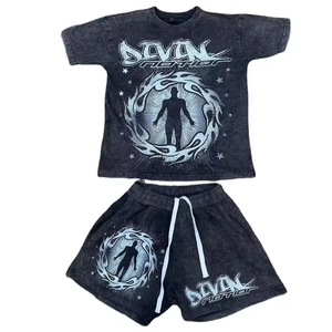 Vêtements de mode pour homme, vêtements d'été respirants, ensemble t-shirt et short pour homme, hauts à manches courtes et shorts avec logo personnalisé - Product Image 2