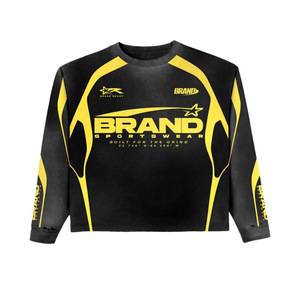 Sportswear Men's Short Sleeve <b>Black</b> Yellow Solid Quick Dry Athletic <b>Shirt</b> Regular Fit Turtleneck Knitted 100% Cotton - Product Image 1