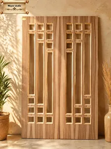 Porte d'entrée moderne en bois massif, design décoratif sculpté à la main, construction robuste et durable pour l'intérieur et l'extérieur de la maison - Vente flash - Product Image 4