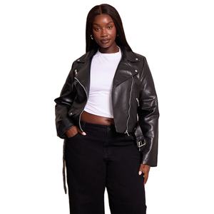 Veste en cuir pour motard femme 2026, coupe-vent, tricotée, respirante, pour tenues d'hiver, grande taille, tendance - Product Image 1