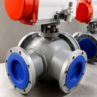 Routage de flux flexible pour projets industriels avec vanne à bille à trois voies à bride en acier inoxydable à actionnement pneumatique de la marque JIAHE