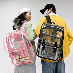 Grand sac à dos scolaire transparent en PVC portable pour étudiants, avec design imperméable, sacs transparents, prix de gros pour le lycée - Product Image 5