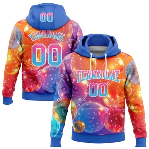 เสื้อฮู้ดดี้แบบสวมหัวสีส้ม ชมพู ฟ้า ดีไซน์ใหม่สำหรับอุตสาหกรรมขายส่งโดยตรง ตัดเย็บตามสั่ง - Product Image 1