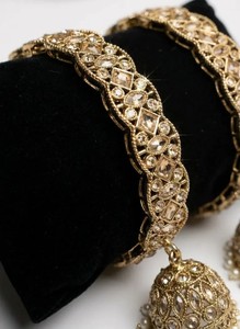 กำไลข้อมือทองโบราณเคลือบโลหะผสมสังกะสีสไตล์ชาติพันธุ์ งานฝีมือสำหรับเจ้าสาว ลาตกัน ชูรี เครื่องประดับงานแต่งงานขายส่ง สไตล์วินเทจ - Product Image 3