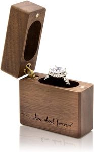 Boîte à alliances en bois gravée, boîte porte-alliances pour cérémonie de mariage, idée de décoration pour photos de fiançailles - Product Image 5