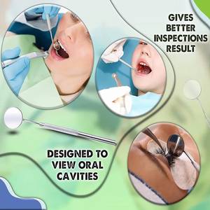 Miroir buccal dentaire Morje en acier inoxydable chirurgical, instrument manuel de classe II, poignée moletée argentée, certifié CE - Product Image 2