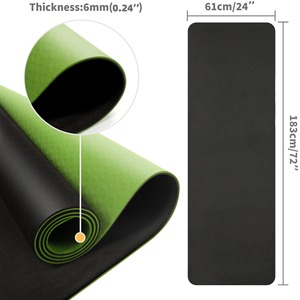 Tapete de Yoga de Doble Capa de TPE Antideslizante y Ecológico de 6mm de Grosor, Plegable, con Correa de Transporte para Gimnasio en Casa - Product Image 3