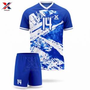 Ensemble de maillots de football 7V7 unisexe, impression numérique personnalisée, respirant, séchage rapide, tissu 100% polyester, col en V, sangle réglable - Product Image 3