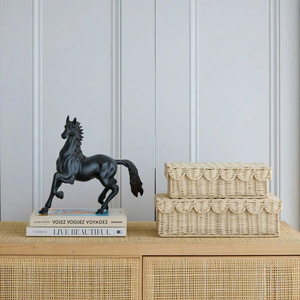 Handwoven Natural Rattan <b>Basket</b> with Lid <b>Wicker</b> <b>Storage</b> Organizer Box Eco Friendly Home Decor Manufacturer OEM - Product Image 5