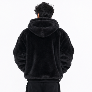 Veste en fausse fourrure de haute qualité, entièrement zippée, à capuche, chaude, streetwear, vêtements d'hiver, sweat-shirts en molleton de coton pour hommes, personnalisés, mode Y2K US - Product Image 2