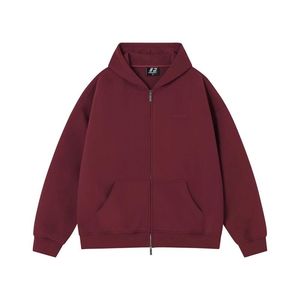 Sweat-shirt à capuche zippé surdimensionné en coton épais personnalisé pour homme, blanc uni vieilli, style minimaliste, col à capuche, veste OEM pour homme - Product Image 3