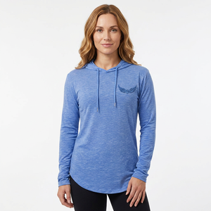 Men's Blue Hooded Long Sleeve Quick Dry Slim Fit Casual Sweatshirt Knitted <b>Polyester</b> Spring Wear - Product Image 3